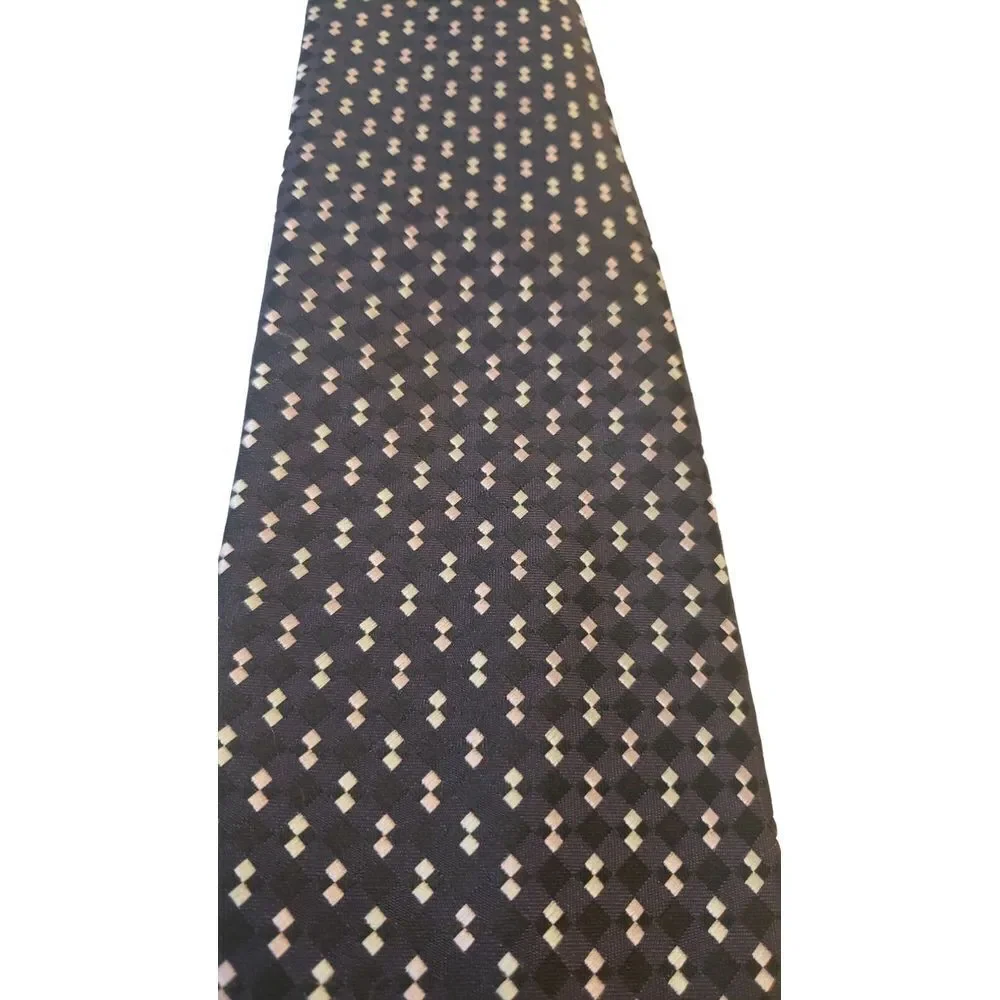 Vitorofolo Men's Neck Black Pink Gray Geometric Design 100% Micro Fiber By Italy